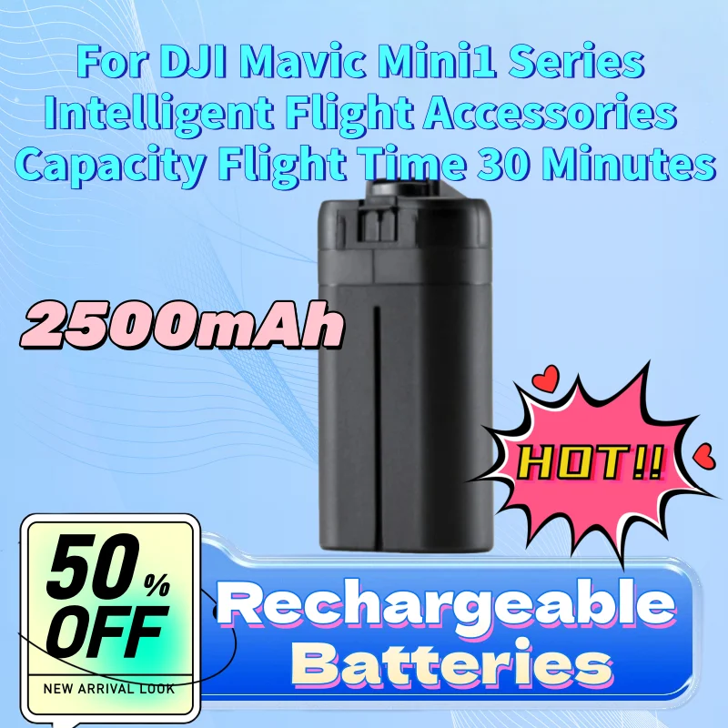 High-Quality 2500mAh Drone Battery for DJI Mavic Mini1 Series Intelligent Flight Accessories Capacity Flight Time 30 Minutes
High-Quality 2500mAh Drone Battery for DJI Mavic Mini1 Series Intelligent Flight Accessories Capacity Flight Time 30 Minutes