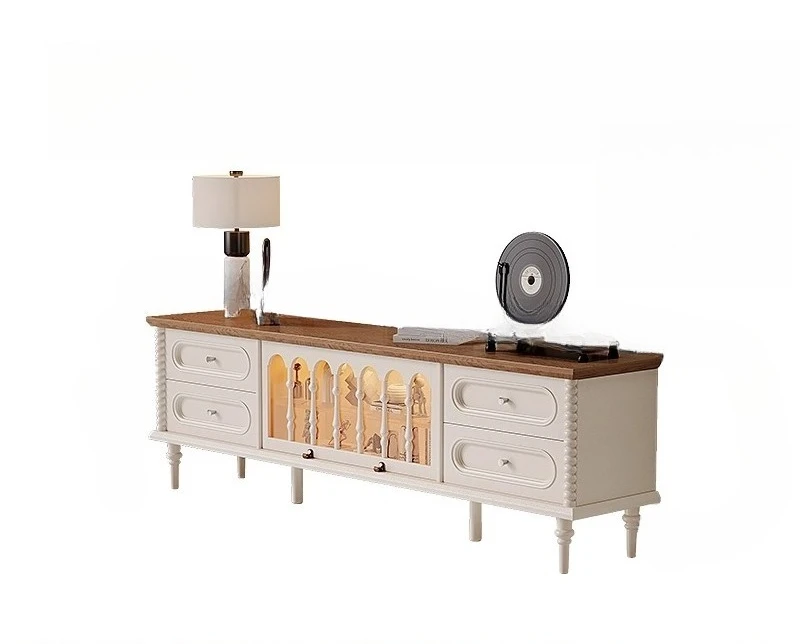 Cream antique storage locker integrated small t living room French retro TV cabinet coffee table
Cream antique storage locker integrated small t living room French retro TV cabinet coffee table