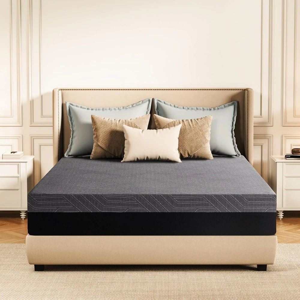 Double Mattress, 10 inches Memory Foam Mattress for Back Pain, Cooling Gel Mattress Bed in Box, Made in USA, Black
Double Mattress, 10 inches Memory Foam Mattress for Back Pain, Cooling Gel Mattress Bed in Box, Made in USA, Black