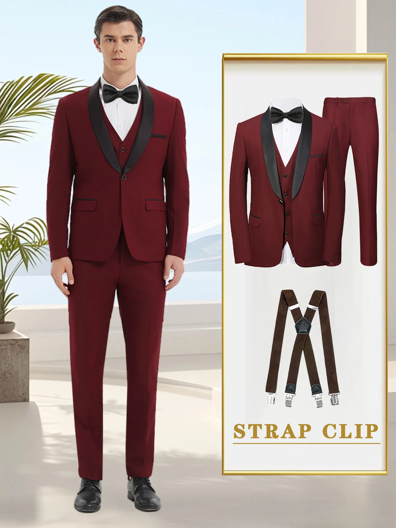 Комплект мужского костюма из 4 предметов — пиджак + жилет + брюки + бретели | Качественная ткань, регулируемая талия. | Вечеринка/Свадьба/Выпускной
Комплект мужского костюма из 4 предметов — пиджак + жилет + брюки + бретели | Качественная ткань, регулируемая талия. | Вечеринка/Свадьба/Выпускной