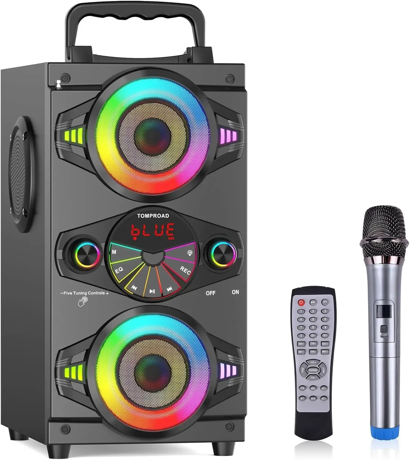 Портативная Bluetooth-колонка 60 Вт с сабвуфером, FM-радио, LED-подсветкой, микрофоном и пультом ДУ для вечеринок на открытом воздухе и дома
Портативная Bluetooth-колонка 60 Вт с сабвуфером, FM-радио, LED-подсветкой, микрофоном и пультом ДУ для вечеринок на открытом воздухе и дома