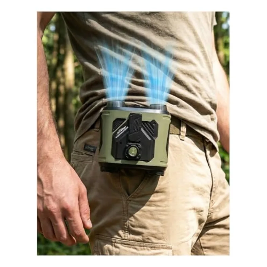 15000mAh Portable Waist Fan, 4-in-1 Waist Clip Fan with Power Bank and LED Light, 100-Speed 25000 RPM Strong Airflow, Instant C
15000mAh Portable Waist Fan, 4-in-1 Waist Clip Fan with Power Bank and LED Light, 100-Speed 25000 RPM Strong Airflow, Instant C