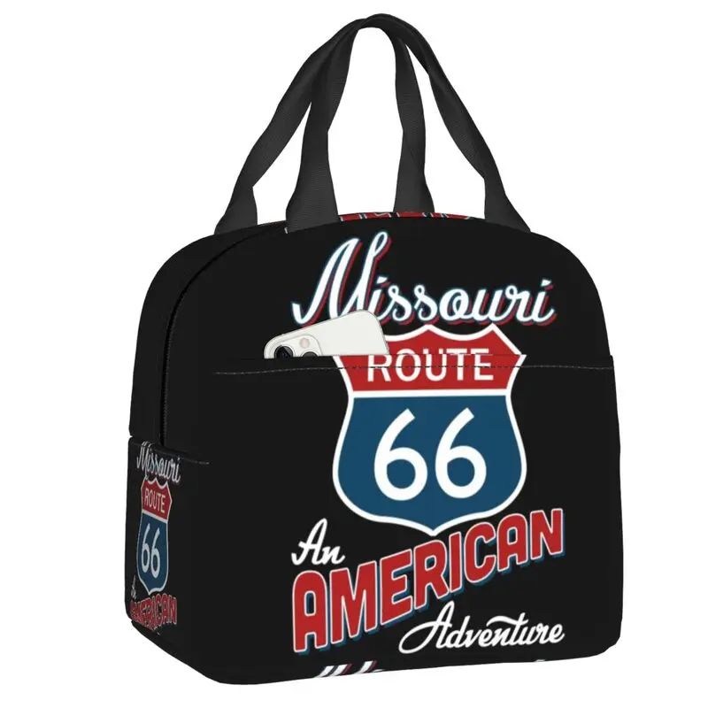 Custom Missouri Route 66 America Thermal Insulated Lunch Bag Women Resuable Lunch Tote for Work School Travel Storage Food Box
Custom Missouri Route 66 America Thermal Insulated Lunch Bag Women Resuable Lunch Tote for Work School Travel Storage Food Box