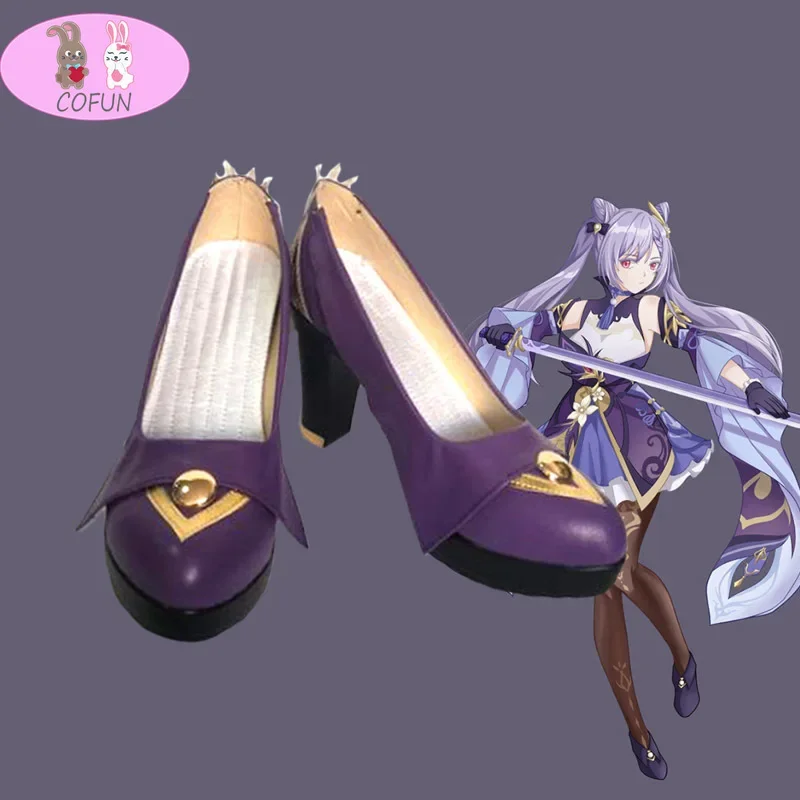 Genshin Impact Keqing Cosplay Shoes Boots Halloween Carnival Cosplay Costume Accessories women men size High heels
Genshin Impact Keqing Cosplay Shoes Boots Halloween Carnival Cosplay Costume Accessories women men size High heels