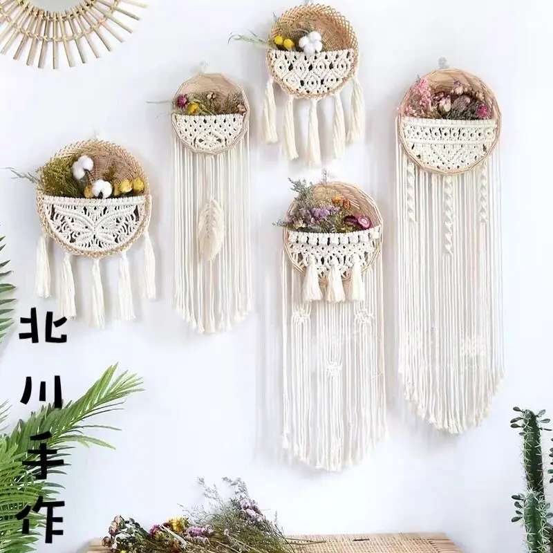 Bohemian Rattan Macrame Wall Hanging Basket - Handwoven Natural Plant Hanger for BnB, Boho Home Decor, Macrame Wall Art
Bohemian Rattan Macrame Wall Hanging Basket - Handwoven Natural Plant Hanger for BnB, Boho Home Decor, Macrame Wall Art