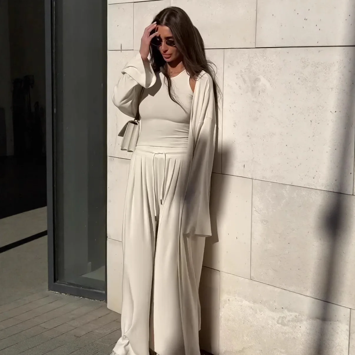 Ele Commute Outfit Women's Long Sve Vest Jaet Wide Leg Pants Set Polyester Fiber Profional Fem Pants Set
Ele Commute Outfit Women's Long Sve Vest Jaet Wide Leg Pants Set Polyester Fiber Profional Fem Pants Set