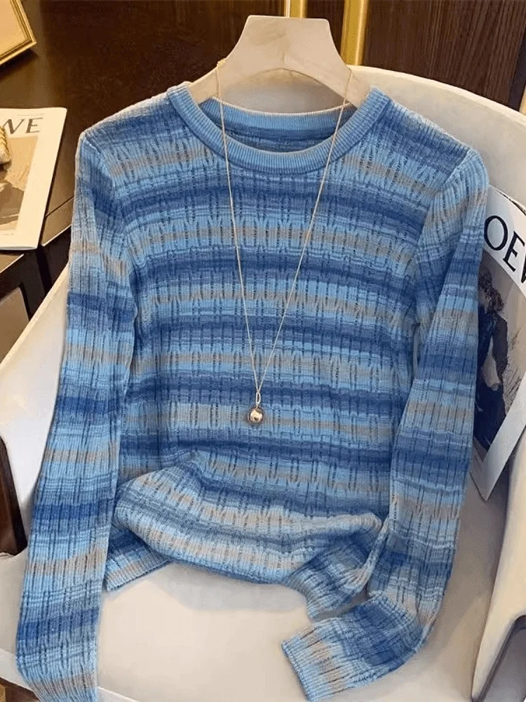 Soft Hollow out Striped Women's Sweater Autumn 2024 Casual Sle Salt Series Vintage Design Breaktough Knitted irt Trendy
Soft Hollow out Striped Women's Sweater Autumn 2024 Casual Sle Salt Series Vintage Design Breaktough Knitted irt Trendy