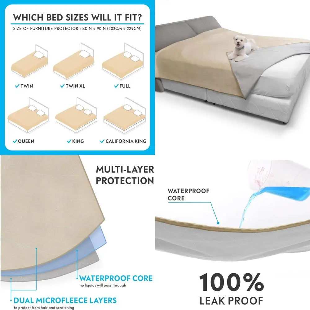 Paw Inspired Washable, Leakproof Couch Cover for Dogs, Pets, Adults | Pet Hair-Resistant, Reversible Protector Blanket for Sofa,
Paw Inspired Washable, Leakproof Couch Cover for Dogs, Pets, Adults | Pet Hair-Resistant, Reversible Protector Blanket for Sofa,