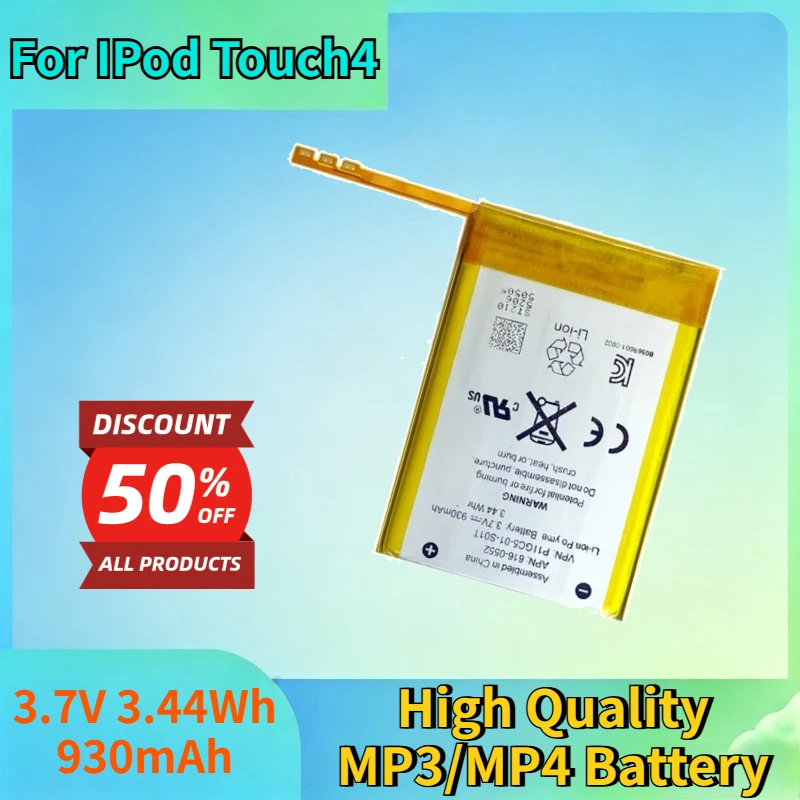 Newest 3.7V 3.44Wh 930mAh Battery for IPod Touch4/5/6/7 A1574 A2178 A1367 A1421 A1509 High Quality MP3/MP4 Rechargeable Battery
Newest 3.7V 3.44Wh 930mAh Battery for IPod Touch4/5/6/7 A1574 A2178 A1367 A1421 A1509 High Quality MP3/MP4 Rechargeable Battery