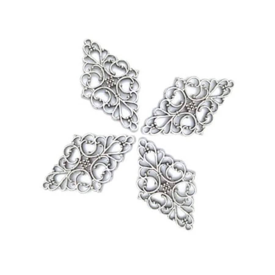 AKOAK 40 Pcs/Pack Antique Silver Hollow Filigree Flower Charms Jewelry Connectors Vintage Metal Zinc Alloy Trendy Filigree Char
AKOAK 40 Pcs/Pack Antique Silver Hollow Filigree Flower Charms Jewelry Connectors Vintage Metal Zinc Alloy Trendy Filigree Char