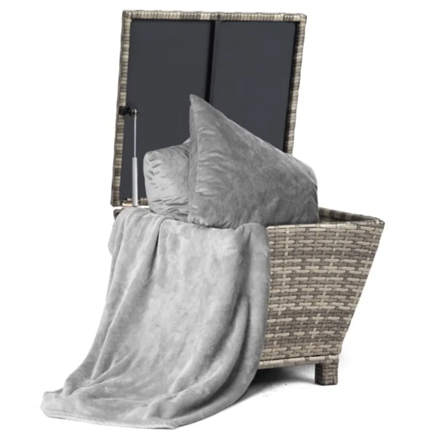 Outdoor PE Wicker Side Table with Storage Small Patio Storage Bin Container for Hose Cushion Towel Grey
Outdoor PE Wicker Side Table with Storage Small Patio Storage Bin Container for Hose Cushion Towel Grey