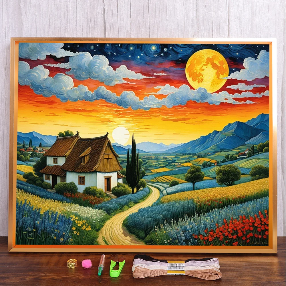 Pastoral Scenery Printed Fabric Cross Stitch Embroidery Complete Kit DMC Threads Sewing Hobby Handmade Craft Needle Magic Gift
Pastoral Scenery Printed Fabric Cross Stitch Embroidery Complete Kit DMC Threads Sewing Hobby Handmade Craft Needle Magic Gift