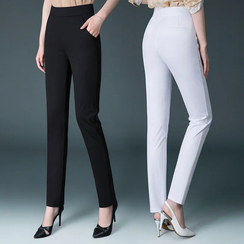 Women Spring Autumn Elastic High Waist Thin Straight Pants Extra Large Casual Leggings Pants Women Trousers Black White Pants
Women Spring Autumn Elastic High Waist Thin Straight Pants Extra Large Casual Leggings Pants Women Trousers Black White Pants