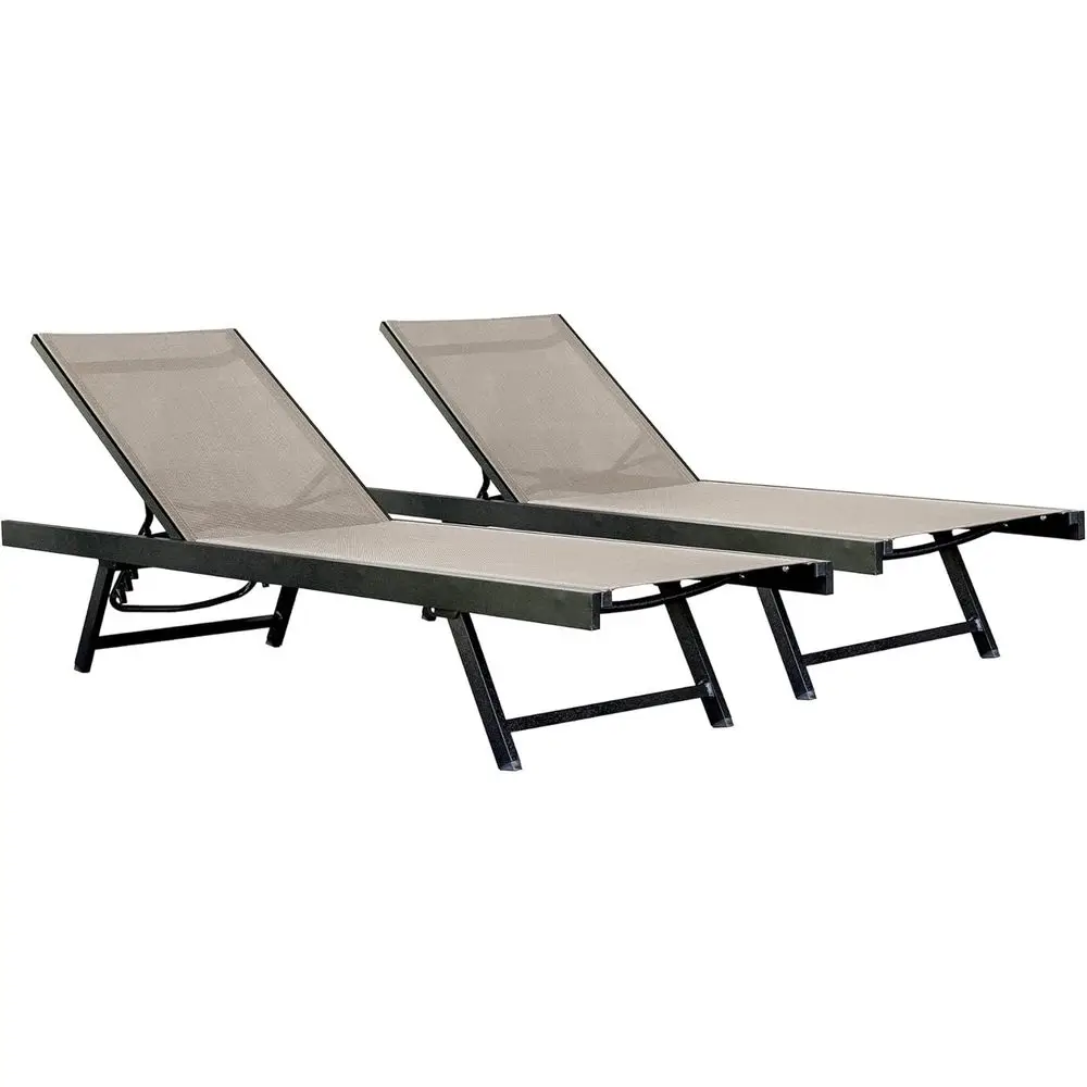 Set o 2 Chairs, Urban Sun Adjustable Reclining Patio Loungers, Lay lat Tanning Chairs with Sling Seat, Ca
Set o 2 Chairs, Urban Sun Adjustable Reclining Patio Loungers, Lay lat Tanning Chairs with Sling Seat, Ca