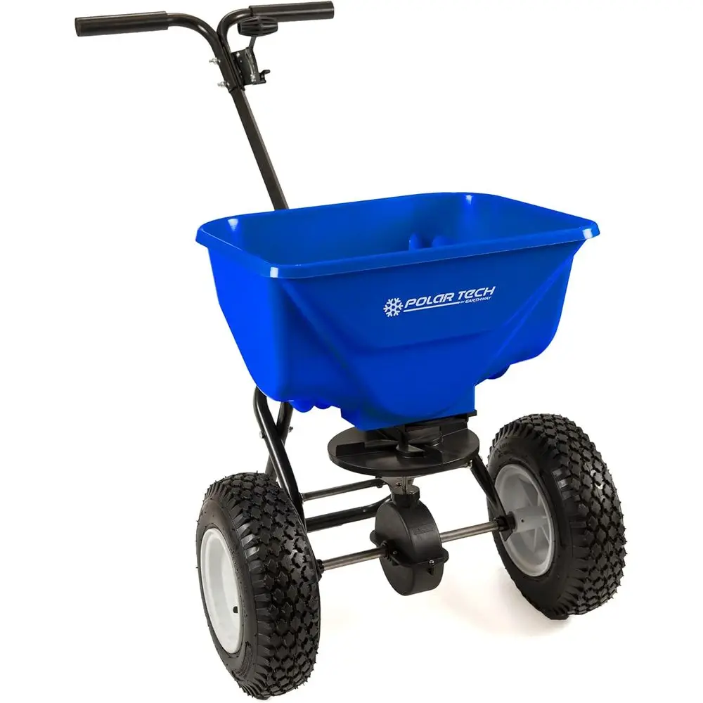 65 LB Ice Melt Spreader with 13 Tires, Adjustable Handle, Solid Linkage Control
65 LB Ice Melt Spreader with 13 Tires, Adjustable Handle, Solid Linkage Control