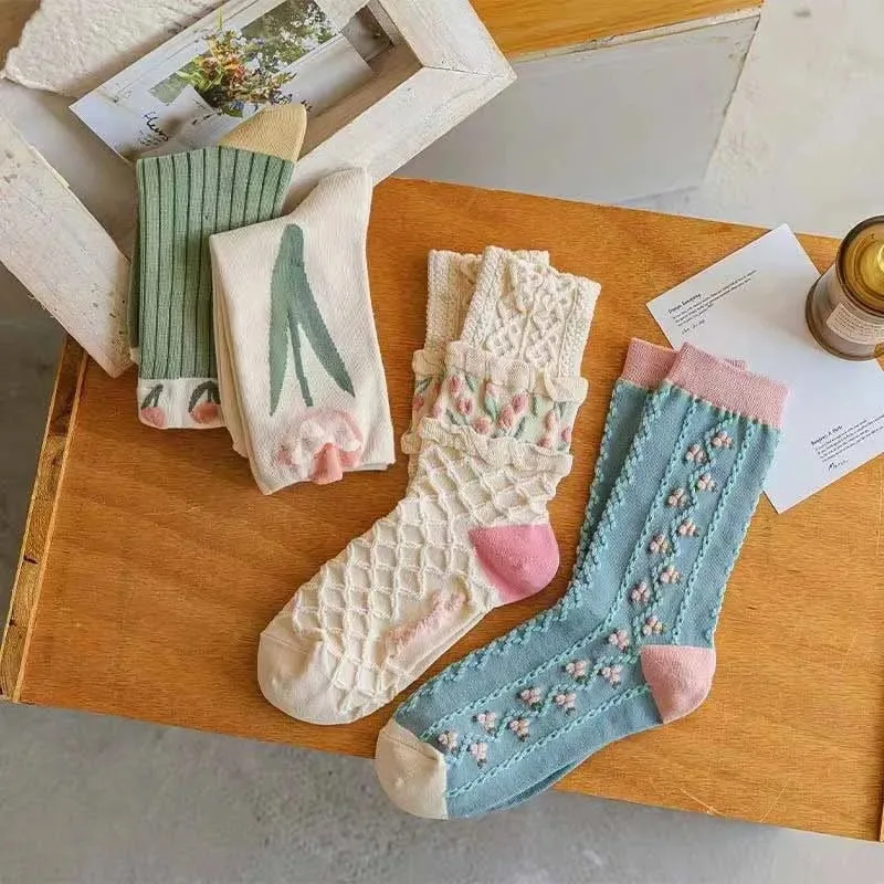 New Women Socks Korean Style Flower Casual Cotton Sock Girls Frilly Ruffle Cute Sweet Breathable Kawaii Crew Socks
New Women Socks Korean Style Flower Casual Cotton Sock Girls Frilly Ruffle Cute Sweet Breathable Kawaii Crew Socks