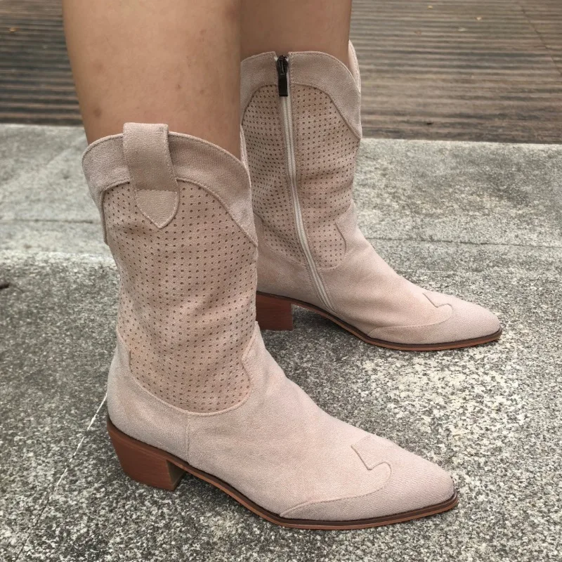 Women's Boots Suede Side Zip Mid Boots Chunky Heel Plus Size Pointed Toe Work Shoes Fashion Breathable Shoes for Women 2026 New
Women's Boots Suede Side Zip Mid Boots Chunky Heel Plus Size Pointed Toe Work Shoes Fashion Breathable Shoes for Women 2026 New