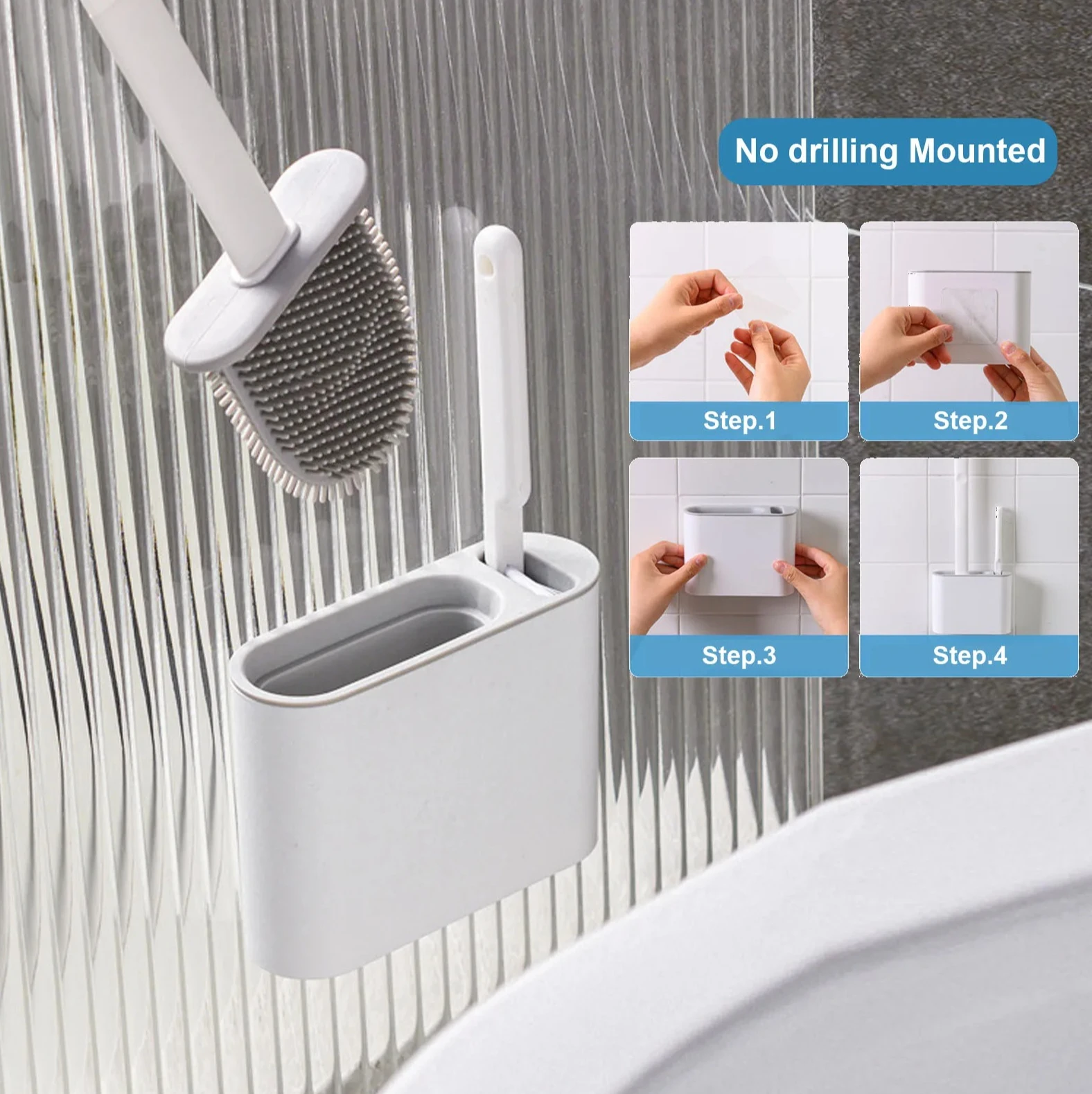 Bathroom Accessories Wall Hanging Toilet Brush with Holder Long Handled Silicone Toilet Brush Soft Bristles WC Cleaning Brush
Bathroom Accessories Wall Hanging Toilet Brush with Holder Long Handled Silicone Toilet Brush Soft Bristles WC Cleaning Brush