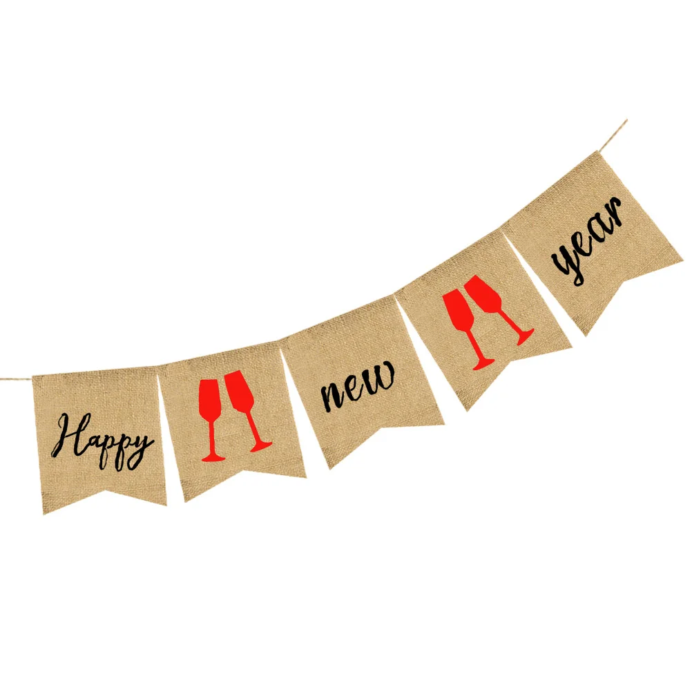 New Year Decorative Flag Banner Decoration Party Hanging Bunting Happy Burlap Swallowtail
New Year Decorative Flag Banner Decoration Party Hanging Bunting Happy Burlap Swallowtail