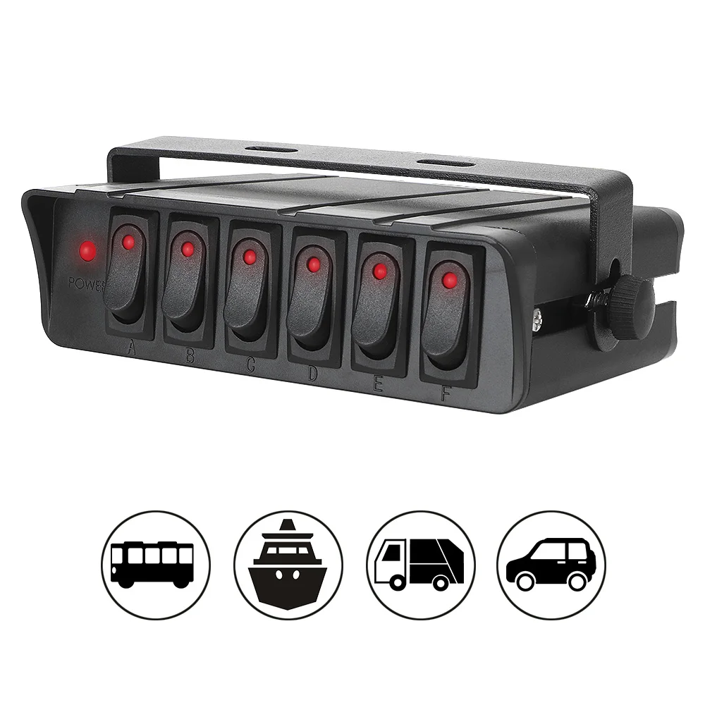 6 Gang Rocker Switch Box Switch Panel for Cars Vehicles Caravan Toggle Controller Panel 12-24V 20A with LED Light Indicator
6 Gang Rocker Switch Box Switch Panel for Cars Vehicles Caravan Toggle Controller Panel 12-24V 20A with LED Light Indicator