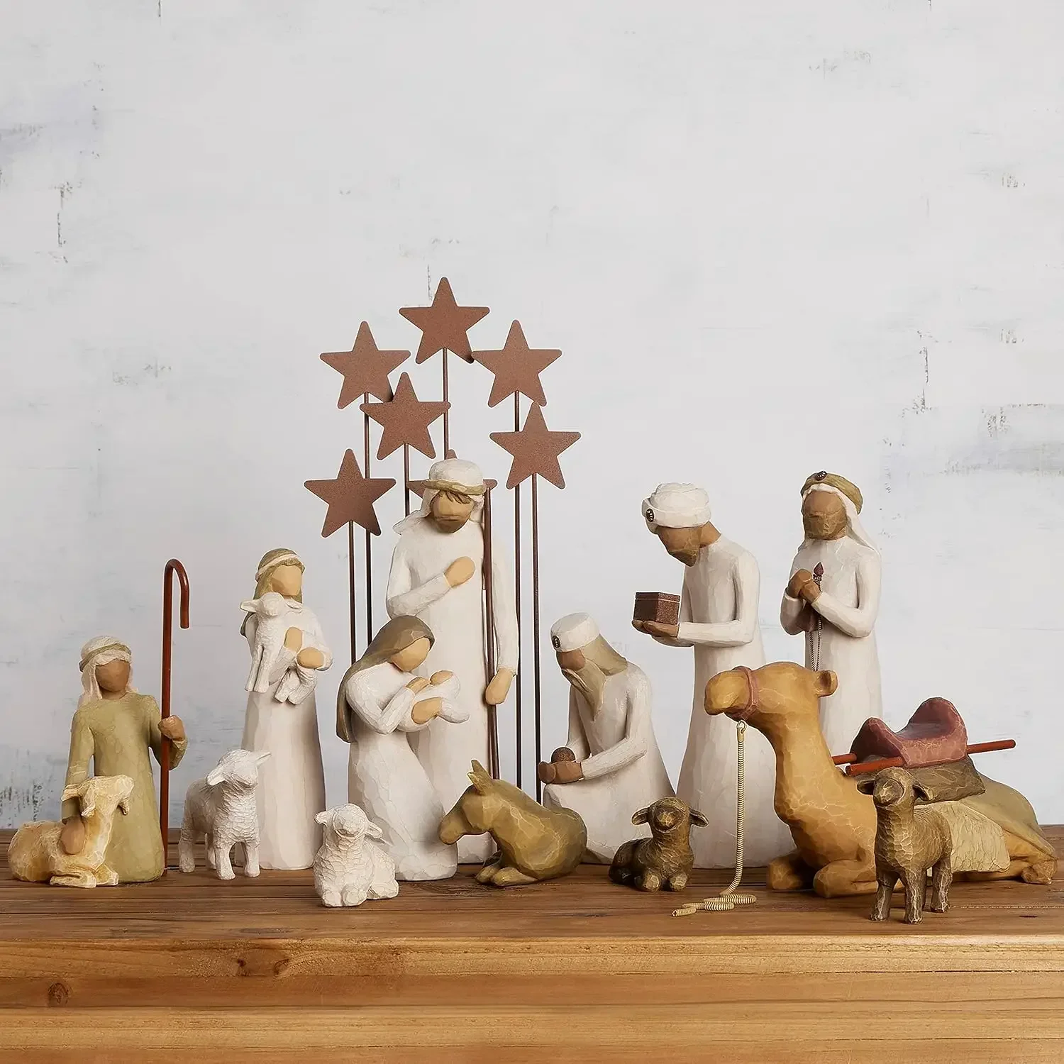 Willow Tree Nativity Starter Figures with The Three Wisemen Plus Metal Stars Decorative Figurines Living Room Decoration
Willow Tree Nativity Starter Figures with The Three Wisemen Plus Metal Stars Decorative Figurines Living Room Decoration