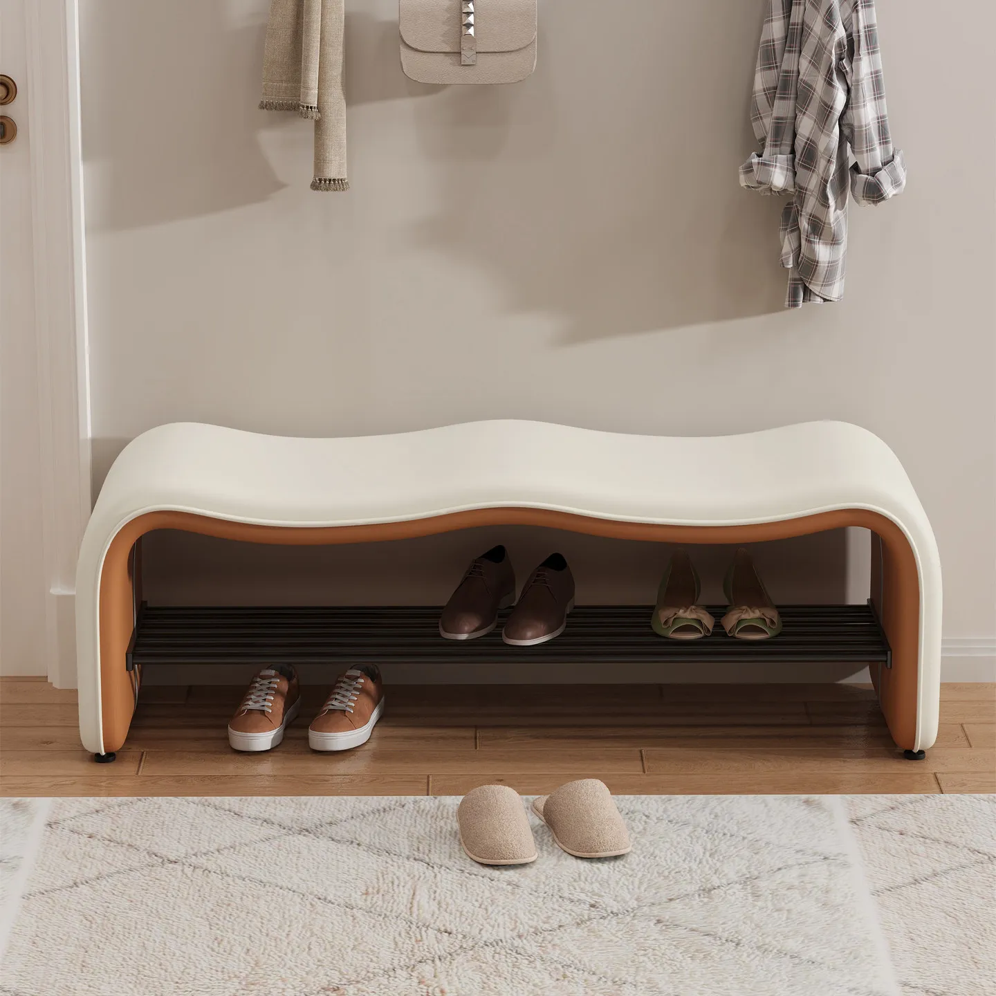 Contemporary Narrow Entryway Shoe Bench High End Designer Shoe Stool Minimalist Wall Mounted Long Bench for Home
Contemporary Narrow Entryway Shoe Bench High End Designer Shoe Stool Minimalist Wall Mounted Long Bench for Home