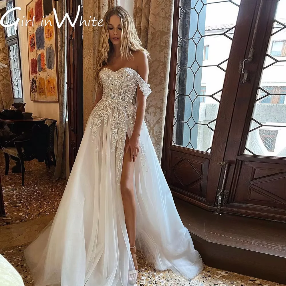 Boho Wedding Dresses Sweetheart Crystal Beading Off Shoulder Customized Wedding Dress Lace Appliques Beading Bridal Gown 2025
Boho Wedding Dresses Sweetheart Crystal Beading Off Shoulder Customized Wedding Dress Lace Appliques Beading Bridal Gown 2025