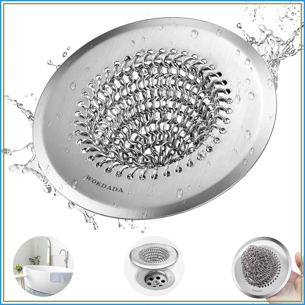 Fast Drainage Bathtub Drain Hair Catcher, Reversible 304 Stainless Steel Protector for Pop-Up & Regular Drains, 4.4 Inch, Patented
Fast Drainage Bathtub Drain Hair Catcher, Reversible 304 Stainless Steel Protector for Pop-Up & Regular Drains, 4.4 Inch, Patented