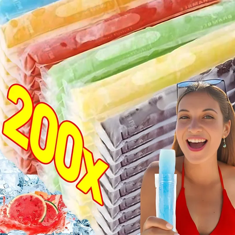 200/50Pcs Disposable Ice Mold Bag Large Freeze Popsicle Sealed Bags DIY Juice Yogurt Smoothie Bag With Funnel Ice Cream Tool 
200/50Pcs Disposable Ice Mold Bag Large Freeze Popsicle Sealed Bags DIY Juice Yogurt Smoothie Bag With Funnel Ice Cream Tool