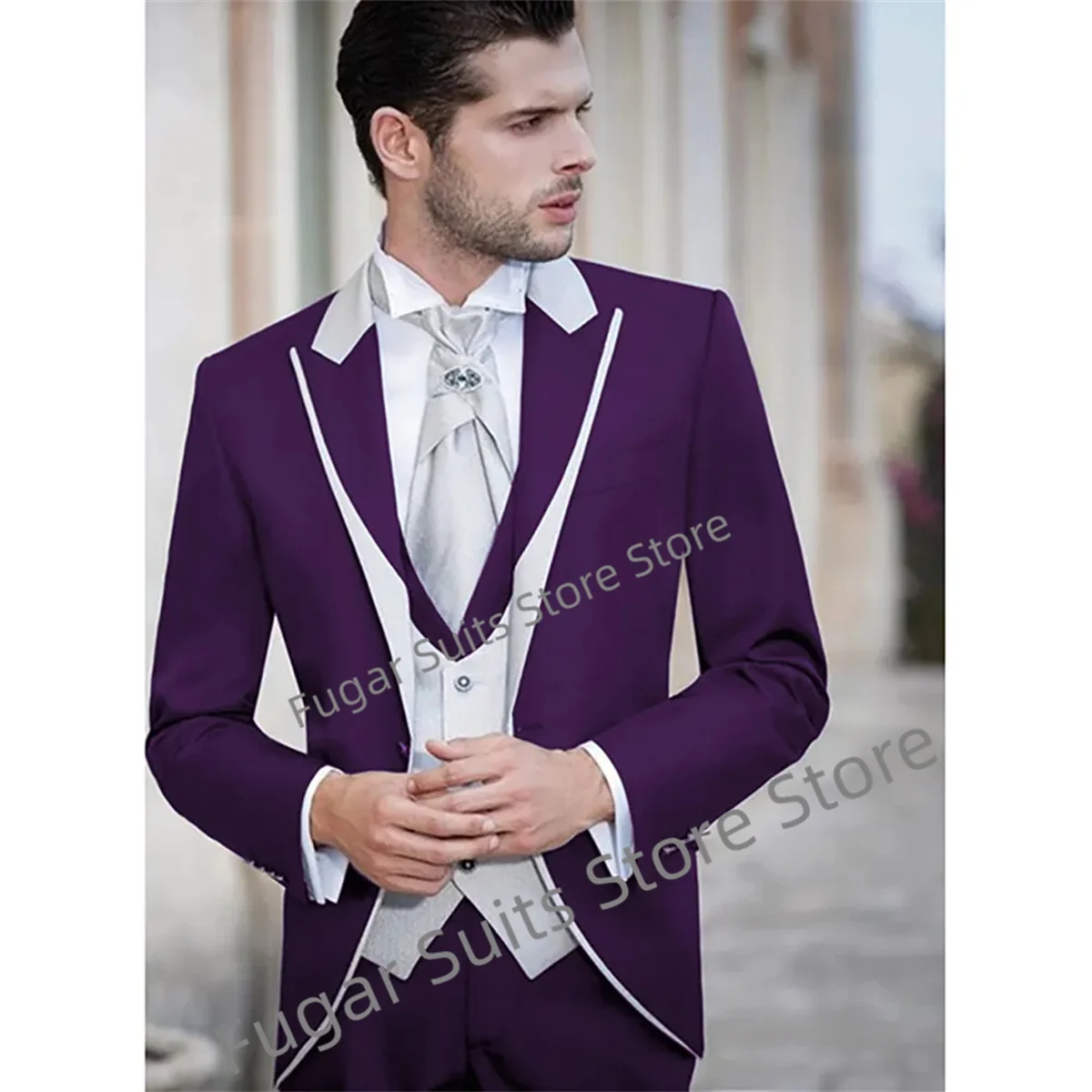Casual Fashion Purple Elegant Suits For Men Slim Fit Peak Lapel Groom Tuxedos Formal Prom3Pcs Business Male Blazer Costume Homme
Casual Fashion Purple Elegant Suits For Men Slim Fit Peak Lapel Groom Tuxedos Formal Prom3Pcs Business Male Blazer Costume Homme