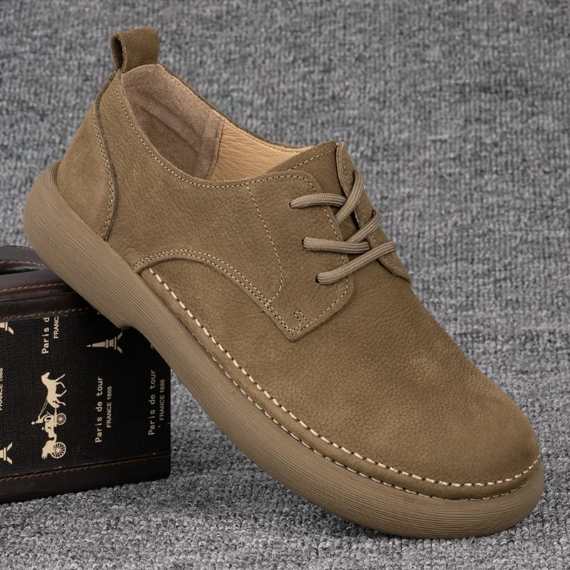 Men's Casual oes Soft Leather Genuine Leather Lace-Up Retro Soft Bot Leather oes Versatile Comfortable Rubber Outsole
Men's Casual oes Soft Leather Genuine Leather Lace-Up Retro Soft Bot Leather oes Versatile Comfortable Rubber Outsole