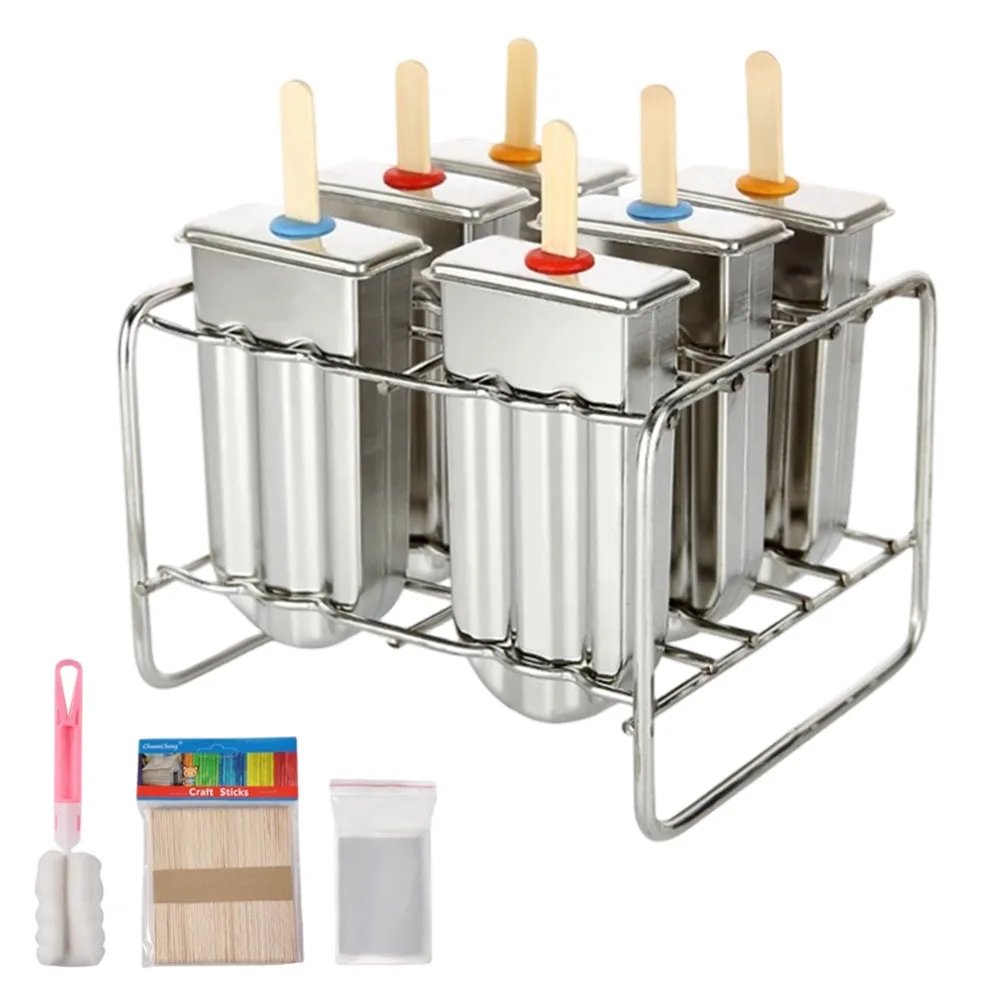 6 Pieces Reusable Stainless Steel Ice Lolly Mold Round Head Fast Freezing Ice Cream Mould Popsicle Maker Summer
6 Pieces Reusable Stainless Steel Ice Lolly Mold Round Head Fast Freezing Ice Cream Mould Popsicle Maker Summer