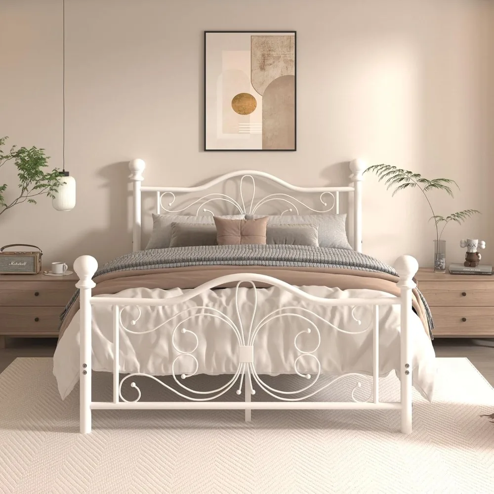 Metal Platform Bed w/Headboard,Butterfly Pattern Design Headboard & Footboard,Strong Metal Slat Support,Easy Assemble,Noise-Free
Metal Platform Bed w/Headboard,Butterfly Pattern Design Headboard & Footboard,Strong Metal Slat Support,Easy Assemble,Noise-Free