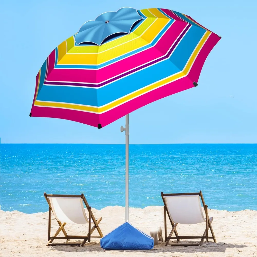 8FT Large Beach Umbrella Level 7 Wind Resistance Design, Sand Anchor, Sand Bag, Portable Outdoor Umbrella
8FT Large Beach Umbrella Level 7 Wind Resistance Design, Sand Anchor, Sand Bag, Portable Outdoor Umbrella