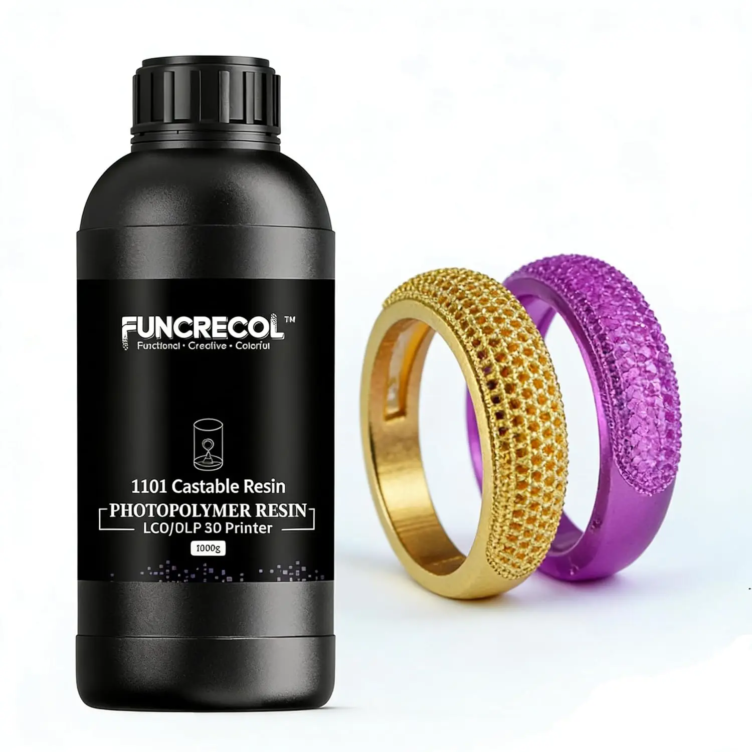 3D Printer Cast Resin, 365-405nm UV Resin for Jewelry, Low Ash, 1000g
3D Printer Cast Resin, 365-405nm UV Resin for Jewelry, Low Ash, 1000g