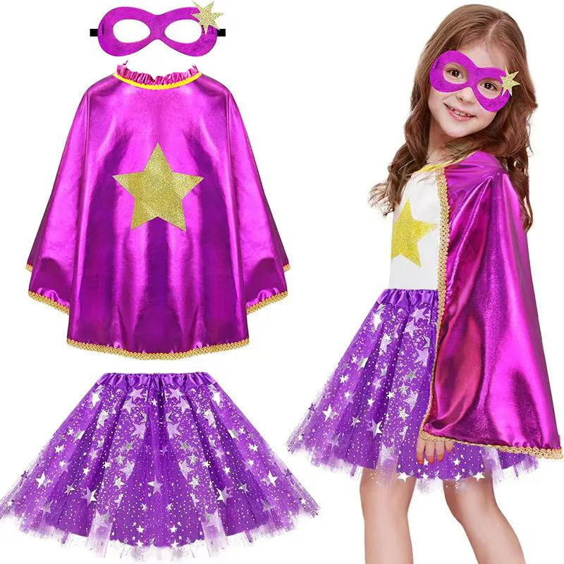 Kids Festival Party Performance Costume Five Pointed Star Cape Sequin Tulle Tutu Skirt Mask Suit
Kids Festival Party Performance Costume Five Pointed Star Cape Sequin Tulle Tutu Skirt Mask Suit