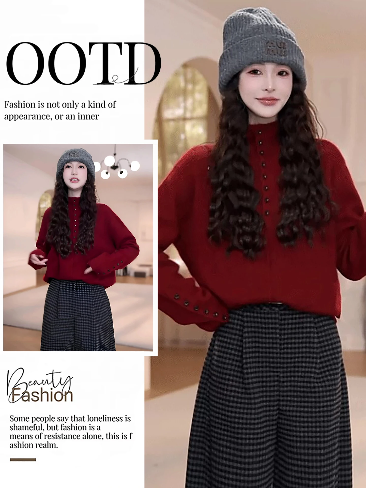 Unique Beautiful Winter Knitted Sweater And Plaid Casual Pants Set High Collar Women's Fashion Ensemble Warm Gentle Style
Unique Beautiful Winter Knitted Sweater And Plaid Casual Pants Set High Collar Women's Fashion Ensemble Warm Gentle Style