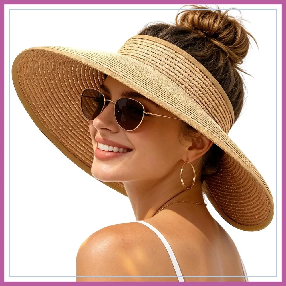 UV UPF Straw Beach Hat Foldable Wide Brim Ponytail Summer Hats Packable Travel for Women
UV UPF Straw Beach Hat Foldable Wide Brim Ponytail Summer Hats Packable Travel for Women