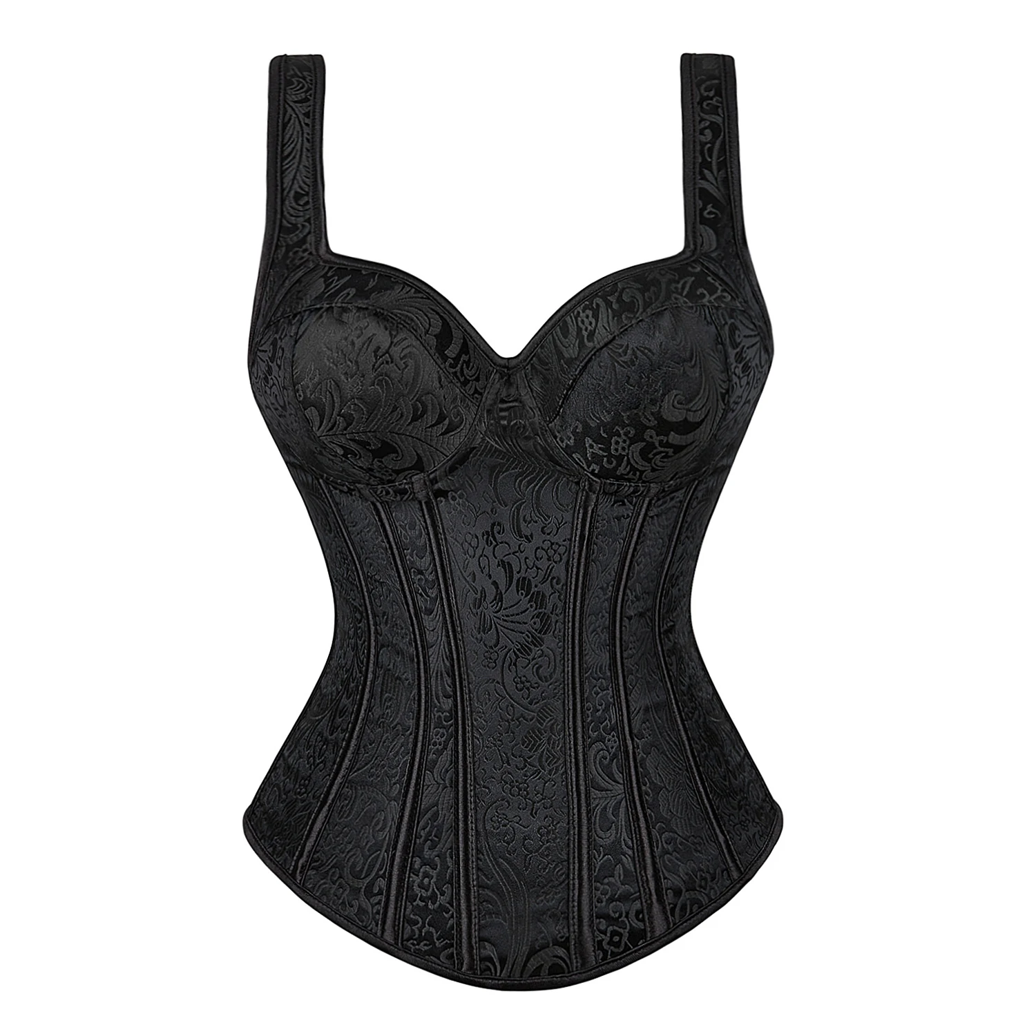 Women Corset with Straps Black OverbustCorsets Vest Plus Size Steampunk Corsets andBustiers Lace Up Boned Jacquard Corset Top
Women Corset with Straps Black OverbustCorsets Vest Plus Size Steampunk Corsets andBustiers Lace Up Boned Jacquard Corset Top