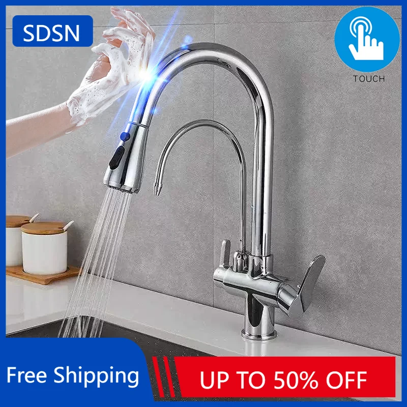 Smart Touch Filter Kitchen Sink Faucet Accessories Brass Hot Cold Pull Out Kitchen Sink Mixer Tap Sensor Touch Kitchen Faucets
Smart Touch Filter Kitchen Sink Faucet Accessories Brass Hot Cold Pull Out Kitchen Sink Mixer Tap Sensor Touch Kitchen Faucets