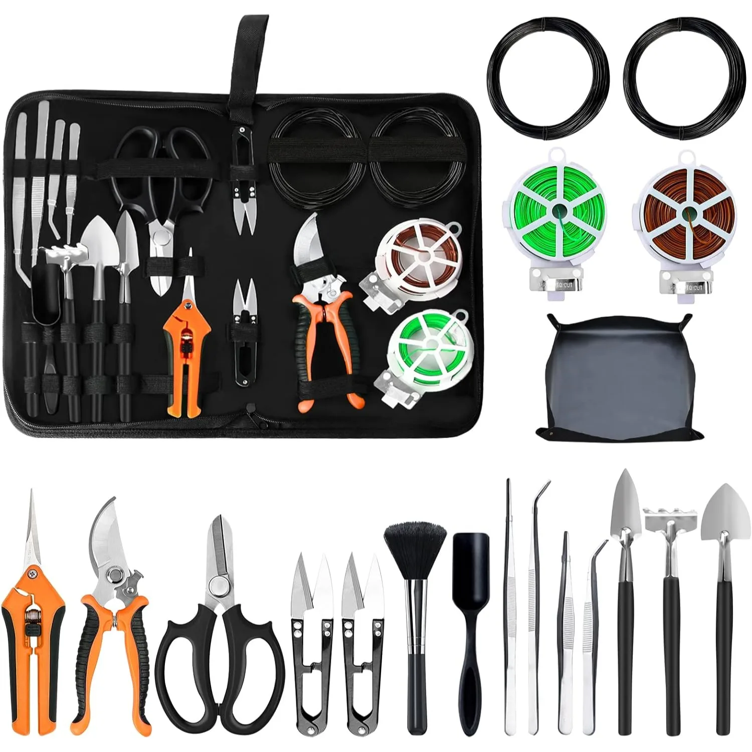 Bonsai Tools Set, 20 Pcs Gardening Succulent Tree Indoor Beginner Kit with 262ft Wire, Repotting Mat, Leather Bag, Scissors
Bonsai Tools Set, 20 Pcs Gardening Succulent Tree Indoor Beginner Kit with 262ft Wire, Repotting Mat, Leather Bag, Scissors