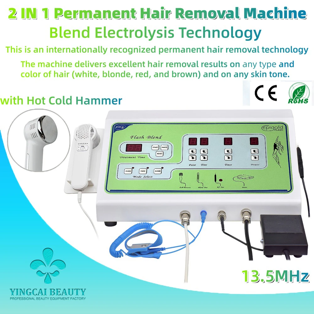 2 in 1 Permanent Hair Removal Machine Painless Blend Electrolysis Hair Removal Device with Hot Cold Hammer for Face Body Bikini
2 in 1 Permanent Hair Removal Machine Painless Blend Electrolysis Hair Removal Device with Hot Cold Hammer for Face Body Bikini