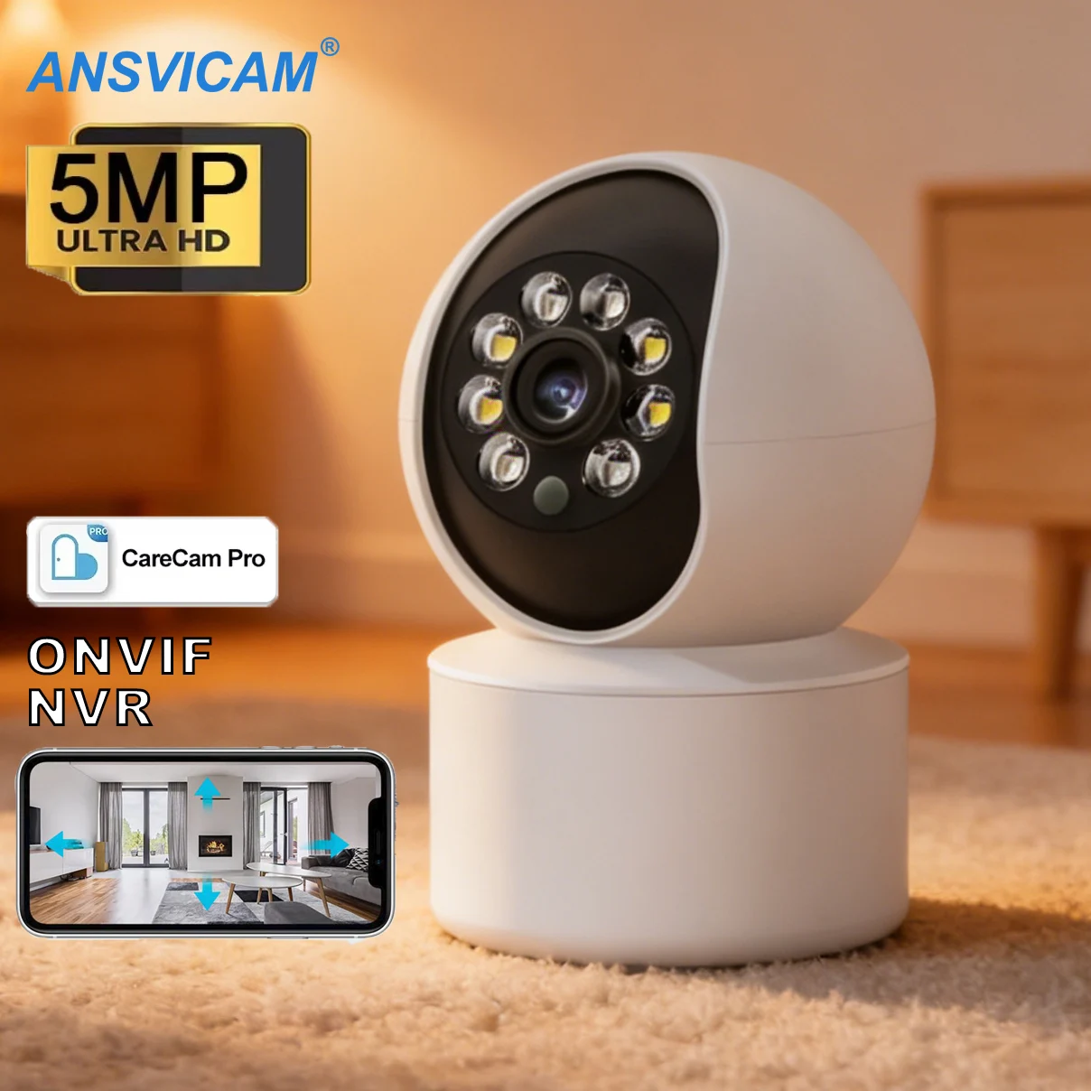 Dual Lens 5MP WiFi Security Camera - Indoor IP Cam with AI Human Tracking Color Night Vision Video Surveillance for Home
Dual Lens 5MP WiFi Security Camera - Indoor IP Cam with AI Human Tracking Color Night Vision Video Surveillance for Home