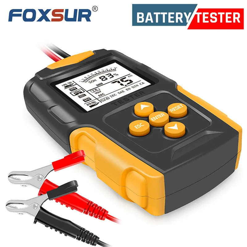 FOXSUR 12V 24Volt Car Battery Tester Analyzer for Automotive AGM Gel WET Battery Meter CA SLA CCA IR SOH Checking Accumulators
FOXSUR 12V 24Volt Car Battery Tester Analyzer for Automotive AGM Gel WET Battery Meter CA SLA CCA IR SOH Checking Accumulators