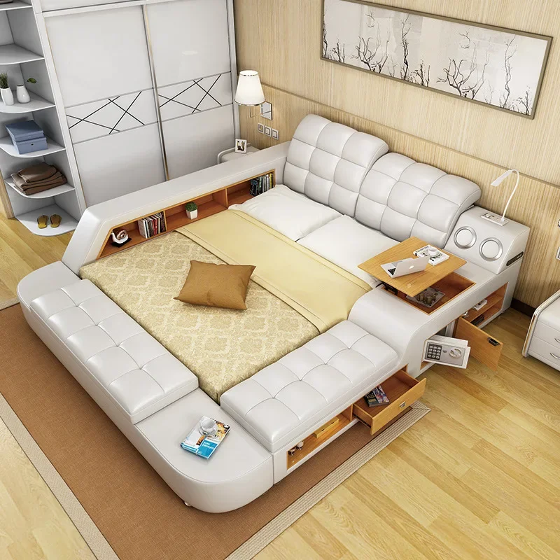 Кожаная кровать, большая квартира, многофункциональная современная простая кровать татами, главная спальня
Кожаная кровать, большая квартира, многофункциональная современная простая кровать татами, главная спальня