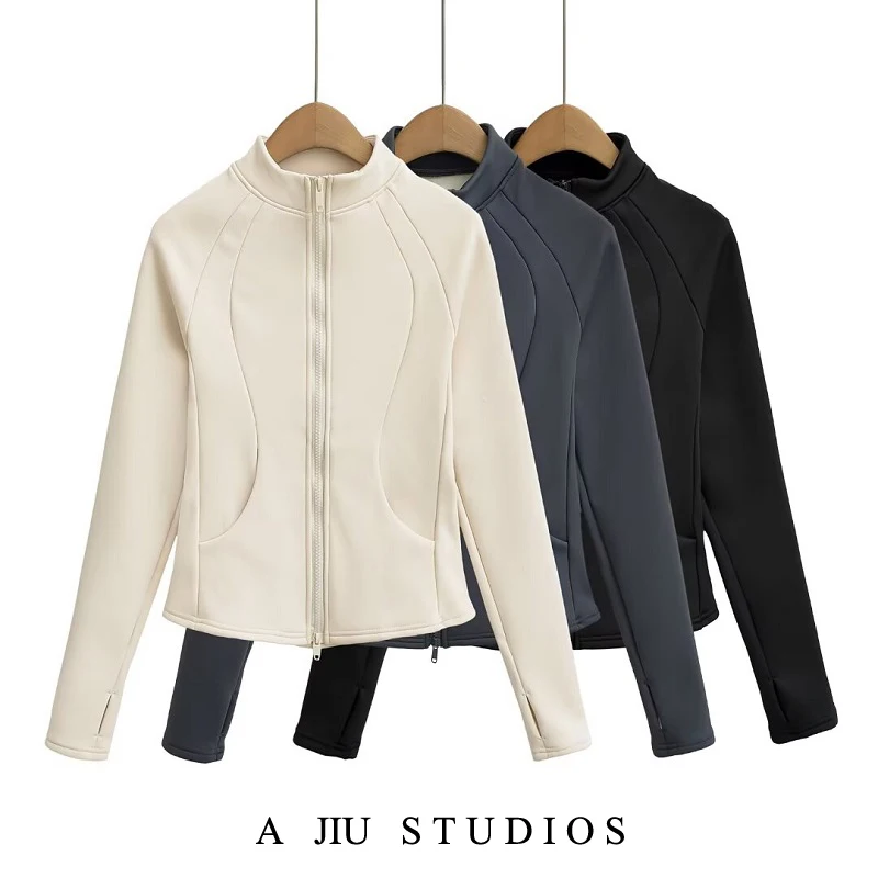 Slim Fit Fleece Lined Double Zipper Yoga Top Women's Autumn Winter Warm Sports Jacket Fitness Clothing Stand Collar Long Sleeve
Slim Fit Fleece Lined Double Zipper Yoga Top Women's Autumn Winter Warm Sports Jacket Fitness Clothing Stand Collar Long Sleeve
