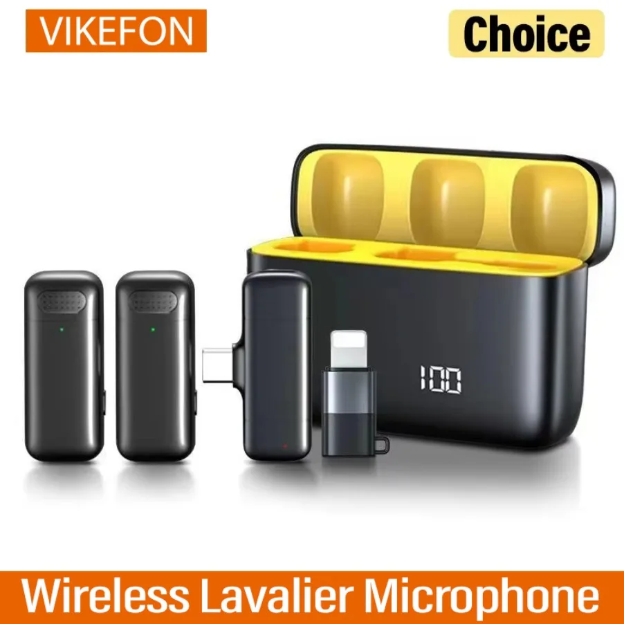 Wireless Lavalier Microphone Mini Portable Noise Reduction Audio Video Recording Microphone For iPhone Android With Charging Box 
Wireless Lavalier Microphone Mini Portable Noise Reduction Audio Video Recording Microphone For iPhone Android With Charging Box