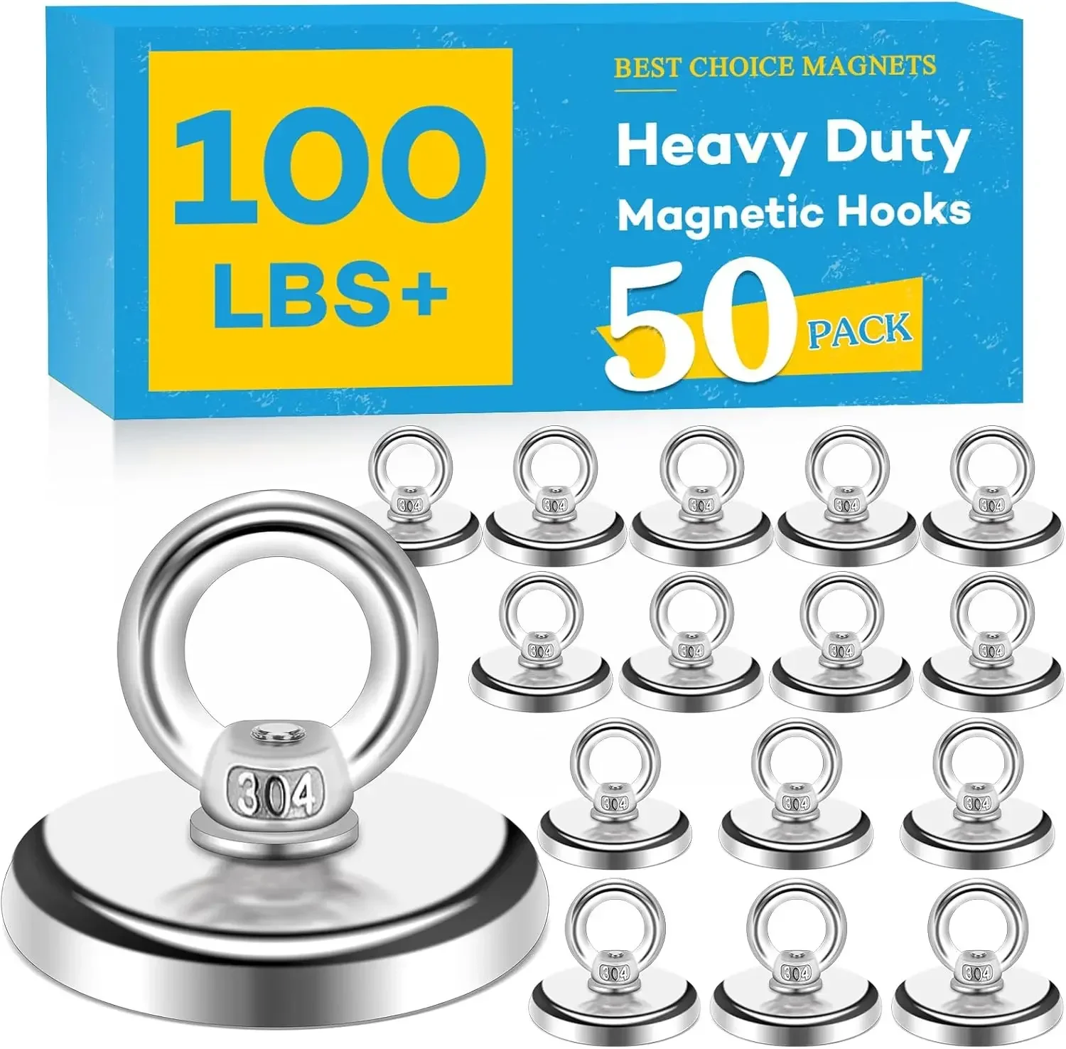 Magnetic Hooks, 100 LB(45KG) Heavy Duty Magnetic Hooks with Countersunk Hole Eyebolt, Perfect for Home, Kitchen
Magnetic Hooks, 100 LB(45KG) Heavy Duty Magnetic Hooks with Countersunk Hole Eyebolt, Perfect for Home, Kitchen