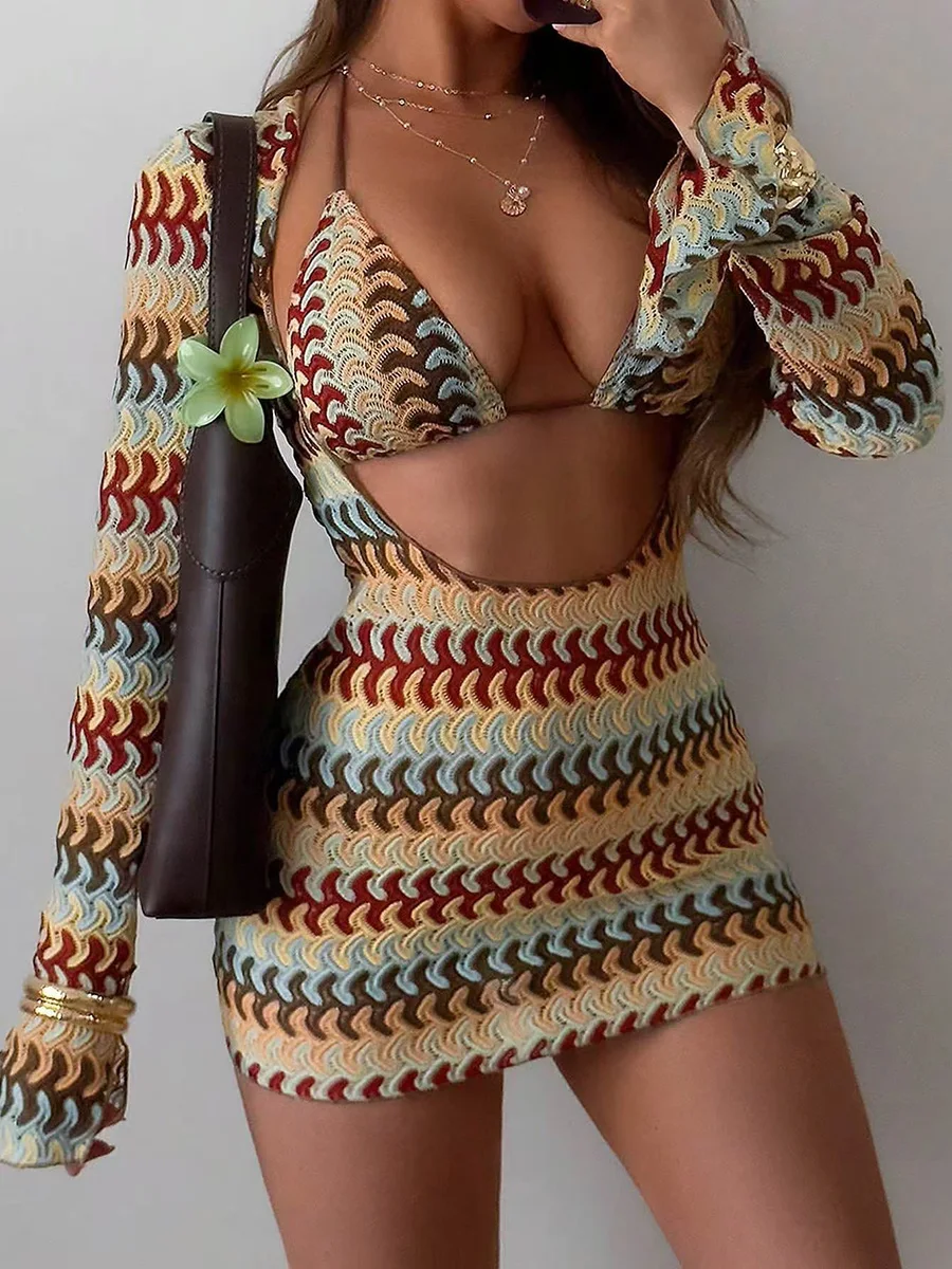 Print With Long Sleeve Cover Up Bikini Women Swimsuit Female Swimwear Three-pieces Bikini Set Bather Bathing Suit Swim Beachwear
Print With Long Sleeve Cover Up Bikini Women Swimsuit Female Swimwear Three-pieces Bikini Set Bather Bathing Suit Swim Beachwear
