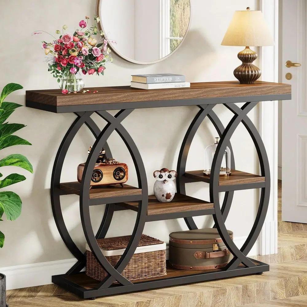LITTLE TREE 39.4 Console Table, Industrial 4Tier Sofa Table Entryway Table, Narrow Wood Accent Table For Living Room, Hallway, F
LITTLE TREE 39.4 Console Table, Industrial 4Tier Sofa Table Entryway Table, Narrow Wood Accent Table For Living Room, Hallway, F